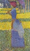 Georges Seurat Frau mit Sonnenschirm oil